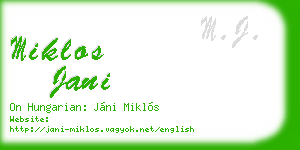 miklos jani business card